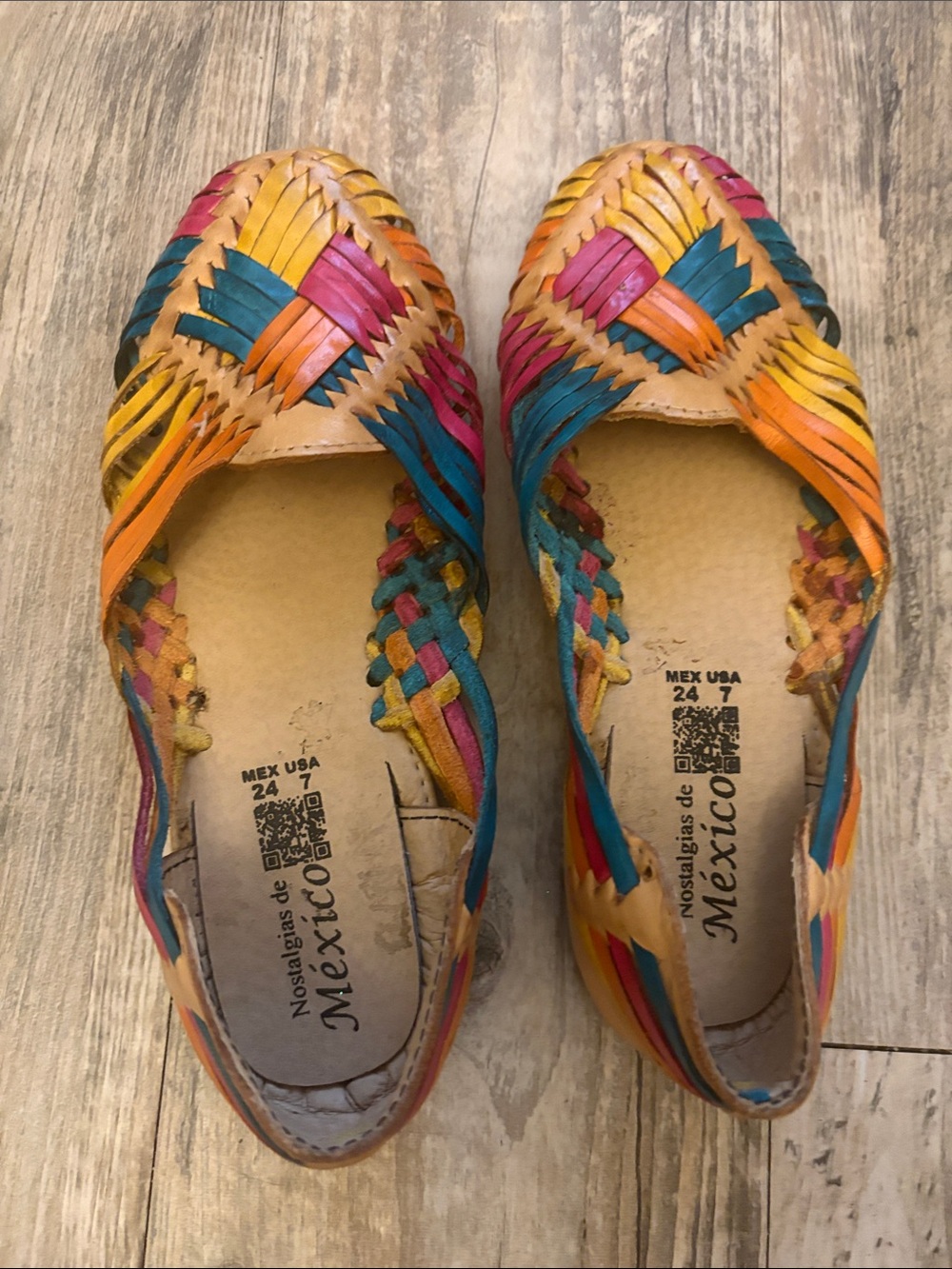 Multicolor Woven Leather Huarache Flats